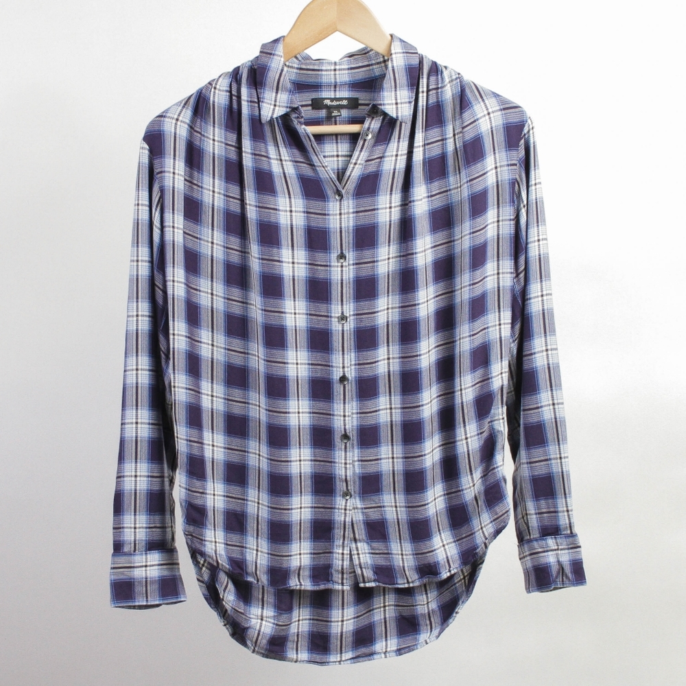 Madewell Womens Button up Plaid Blue Size XS